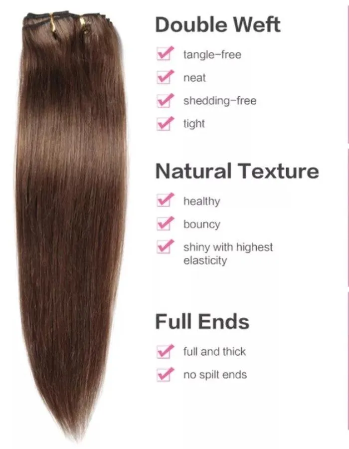 16 Clip Light Brown Extension | Zebaish Wigs & Extensions
