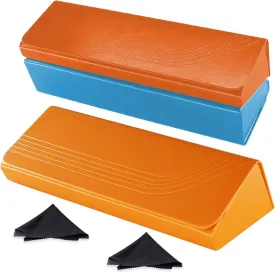 2 Pack Hard Shell Eyeglass Case??Sunglasses & Glass Case With Cleaning Cloth Lightweight Large Portable for men women