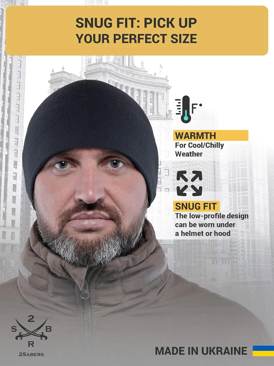 2SBR 2SABERS Warm Lightweight 170 Fleece Watch Cap - Men Women - Army Skull Beanie Hat