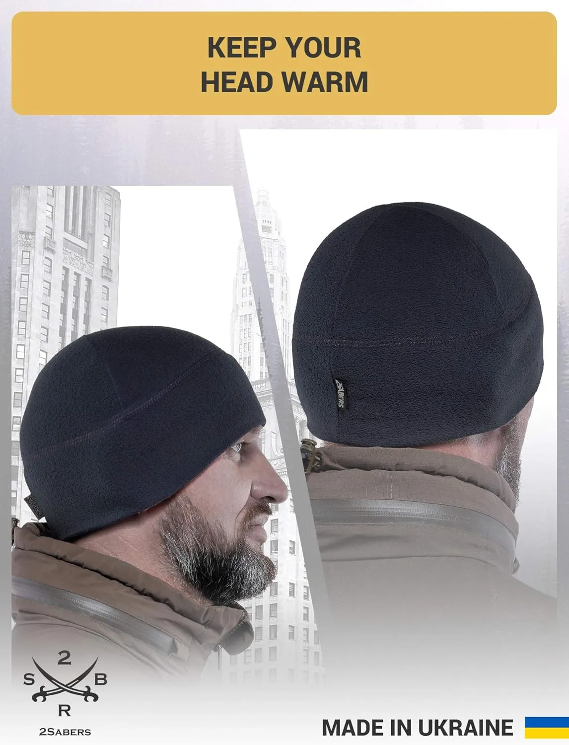 2SBR 2SABERS Warm Lightweight 170 Fleece Watch Cap - Men Women - Army Skull Beanie Hat