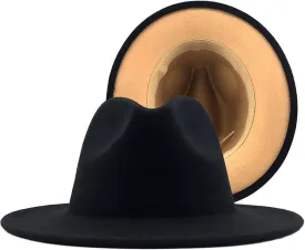 60CM Womens Fedora Hat Men Fashion Black Jazz Hat Winter Spring Woolen Blend Cap Outdoor Casual Hat