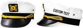 A Dash of Chic CUSTOM TEXT Captain Hat Name Gift for Skipper Sailor Boating Adjustable