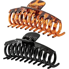 Accglory 5.5 Inches Extra Large Hair Clips for Long Thick Hair Women’s Jumbo Hair Claw Clips 2 Counts in Set Hair Accessories(royal blue and teal blue)