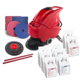 Advantage 20” Battery Powered Auto Scrubber Floor Cleaning & Prep for Polishing Package