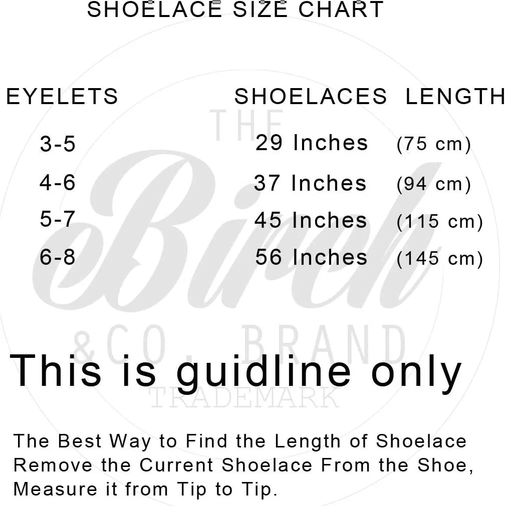 Birch Shoelaces in 27 Colors Flat 5/16" Shoe Laces in 4 Different Lengths