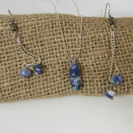 Blue Sodalite Pendant Necklace & Earrings