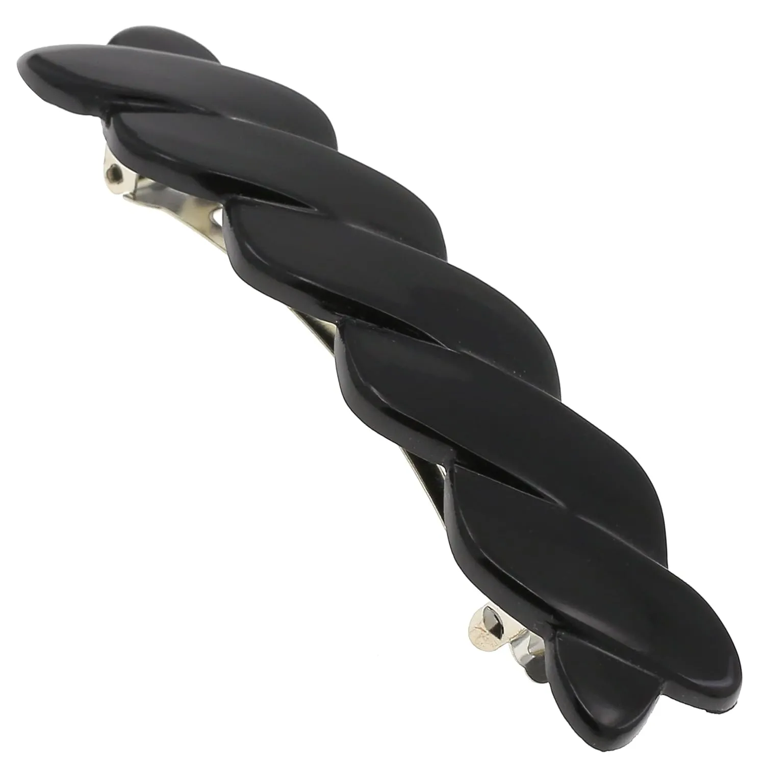 Camila Paris CP2876 French Hair Barrette Clip for Girls Braided, Black, Automatic Clasp, Strong Hold Grip Hair Clips for Women, No Slip and Durable Styling Girls Hair Accessories, Made in France