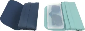 Clip on Glasses Case Pouch, Small Slim Hard Shell Clip-on Sunglasses Holder, Flat Thin Clear Box for Eyeglasses, Men Women (Green Navy)