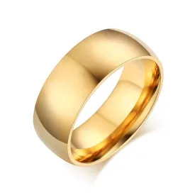 Fashion 18k gold plated ring wedding engagement rings for women and men jewelry 8.0mm stainless steel gifts