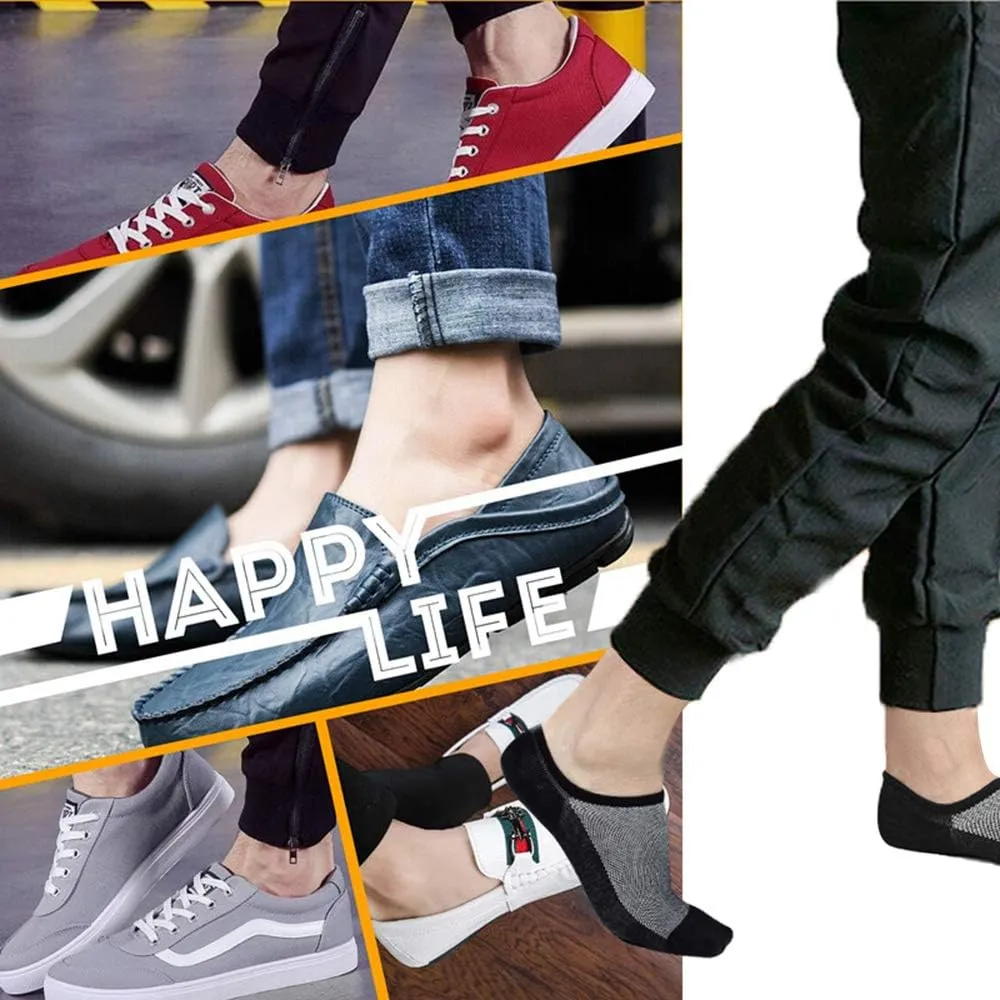 Faustine No Show Socks Ankle Low Cut Socks for Mens, Non Slip, 8 Pairs 16 Pairs