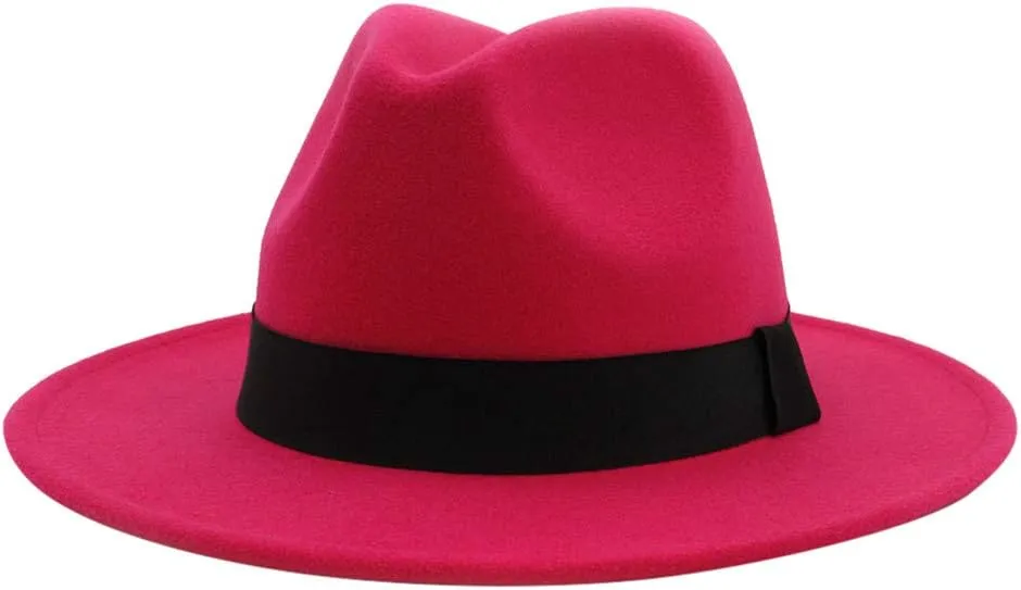 Fedora Buckle Wool Belt Panama Hat Womens Wide Floppy Hat Classic Baseball Caps Outdoor Fisherman Hat for Women and Men