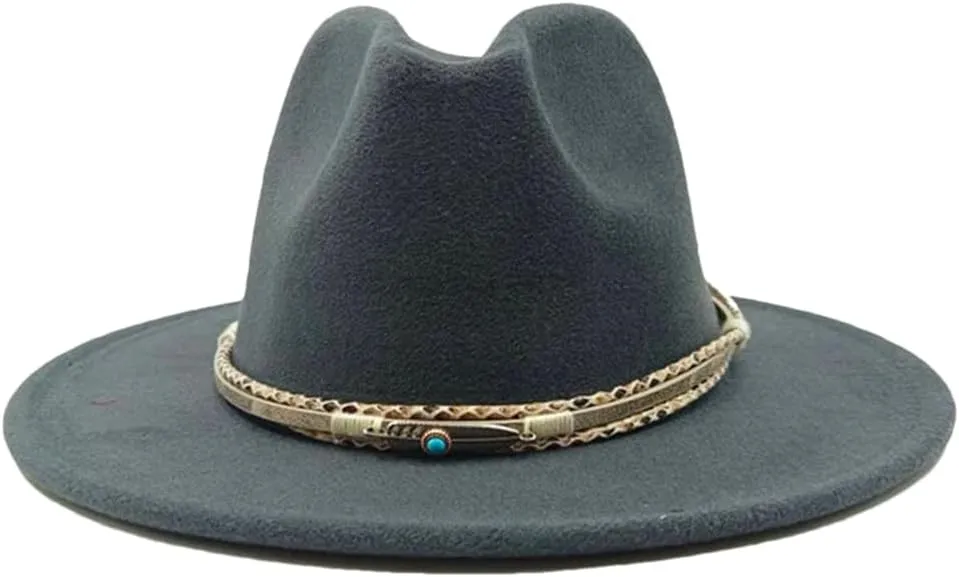 Fedoras Accessories Men's Gentlemen Women's Church Hat Wide Brimmed Jazz Hat Sombrero 23 M55-58cm
