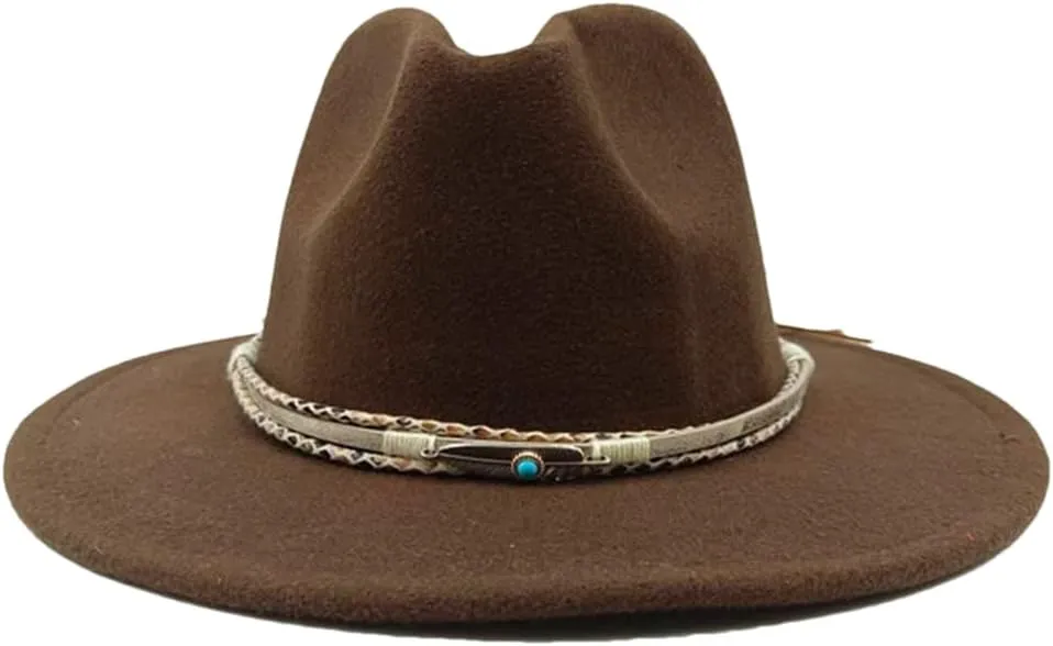 Fedoras Accessories Men's Gentlemen Women's Church Hat Wide Brimmed Jazz Hat Sombrero 24 L59-61cm