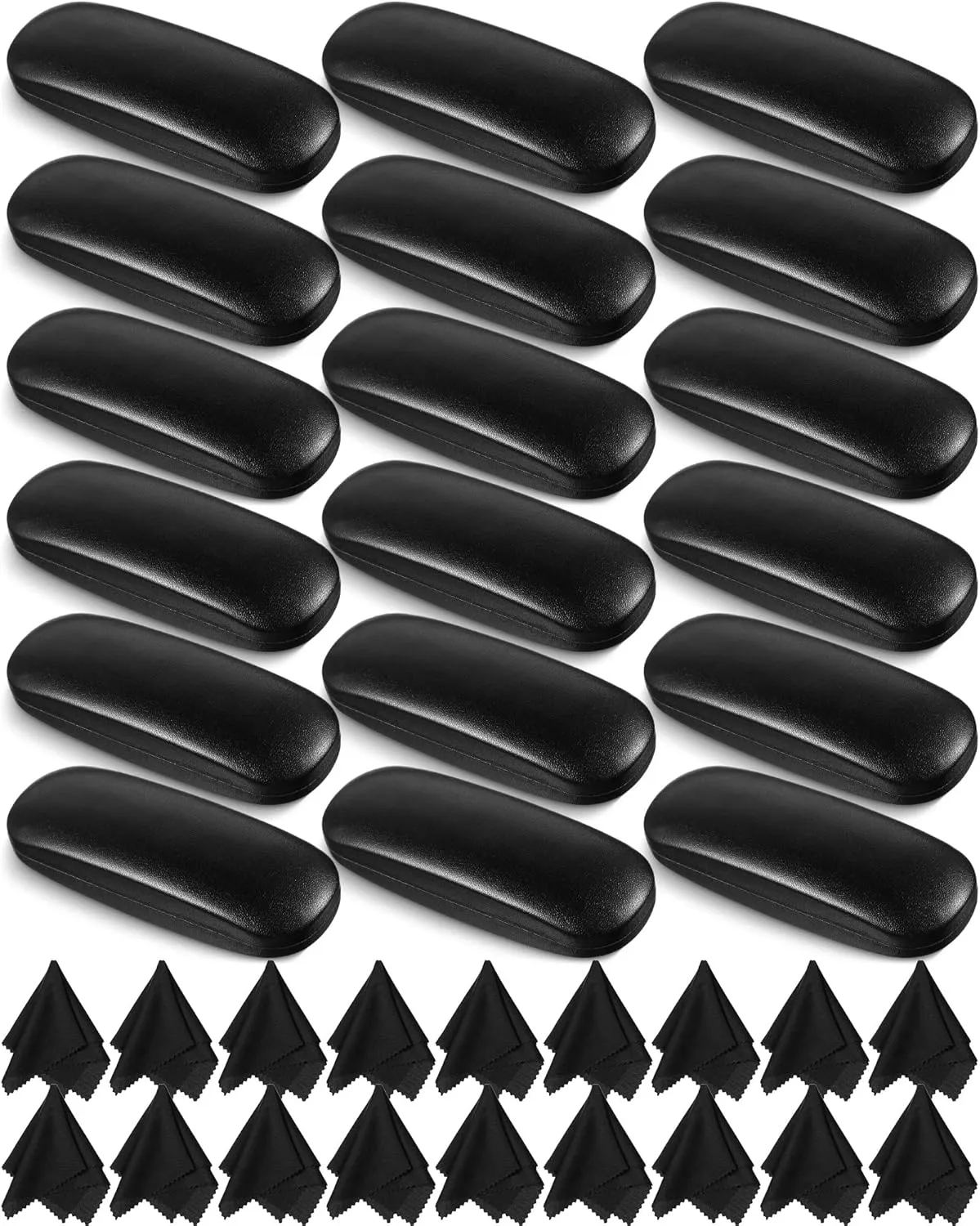 Flutesan 18 Pieces Hard Shell Sunglasses Case Eyeglasses Cases Pocket Glasses Box with Cleaning Cloth