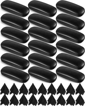 Flutesan 18 Pieces Hard Shell Sunglasses Case Eyeglasses Cases Pocket Glasses Box with Cleaning Cloth