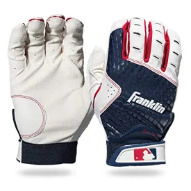 Franklin Sports MLB - 2nd Skinz Youth Batting Gloves - Youth Baseball Batting Gloves - Youth XXS Navy - Extra Extra Small