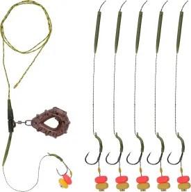 FUSIGO Carp Fishing Hair Rig Kit, Carp Fishing Equipment Rigs with Flat Pear Sinker Quick Change Swivels Hooks Corn Baits Tackle Rig Set