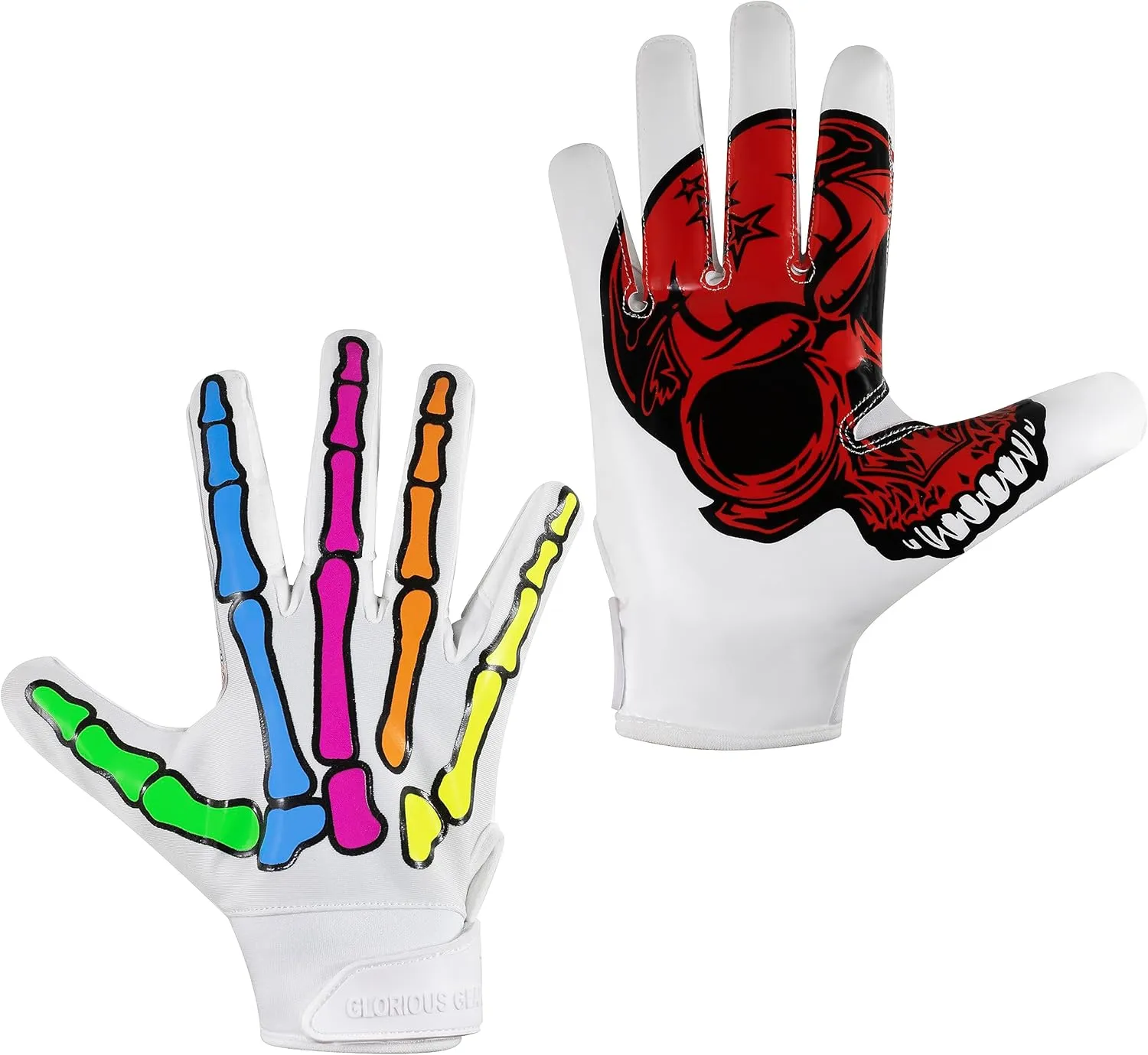 Glorious Traders Youth Football Gloves American Wide Receiver Football Gloves for Adult Men Women & Boys with Super Sticky Silicone Grip Palms Ultimate Performance Booster