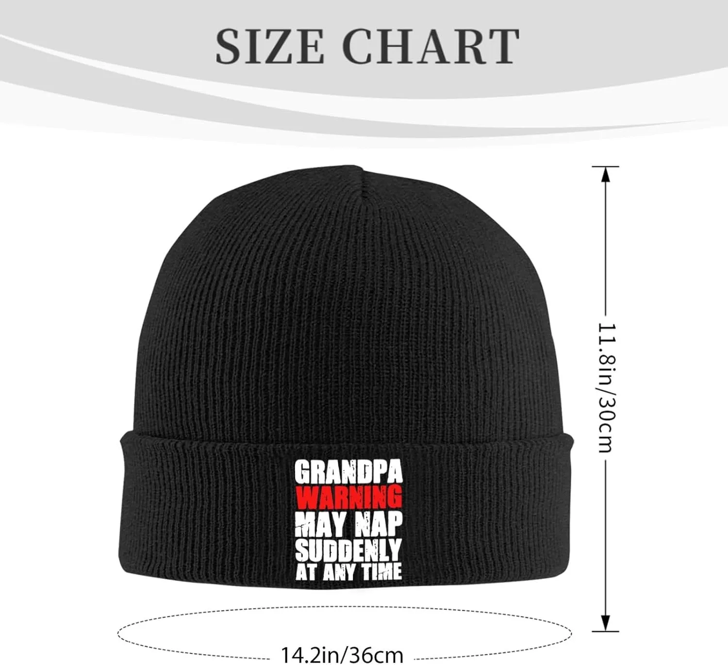 Grandpa Warning May Nap Suddenly at Any Time Beanies for Men & Women - Knit Beanie Soft Skull Caps,Daily Winter Hat