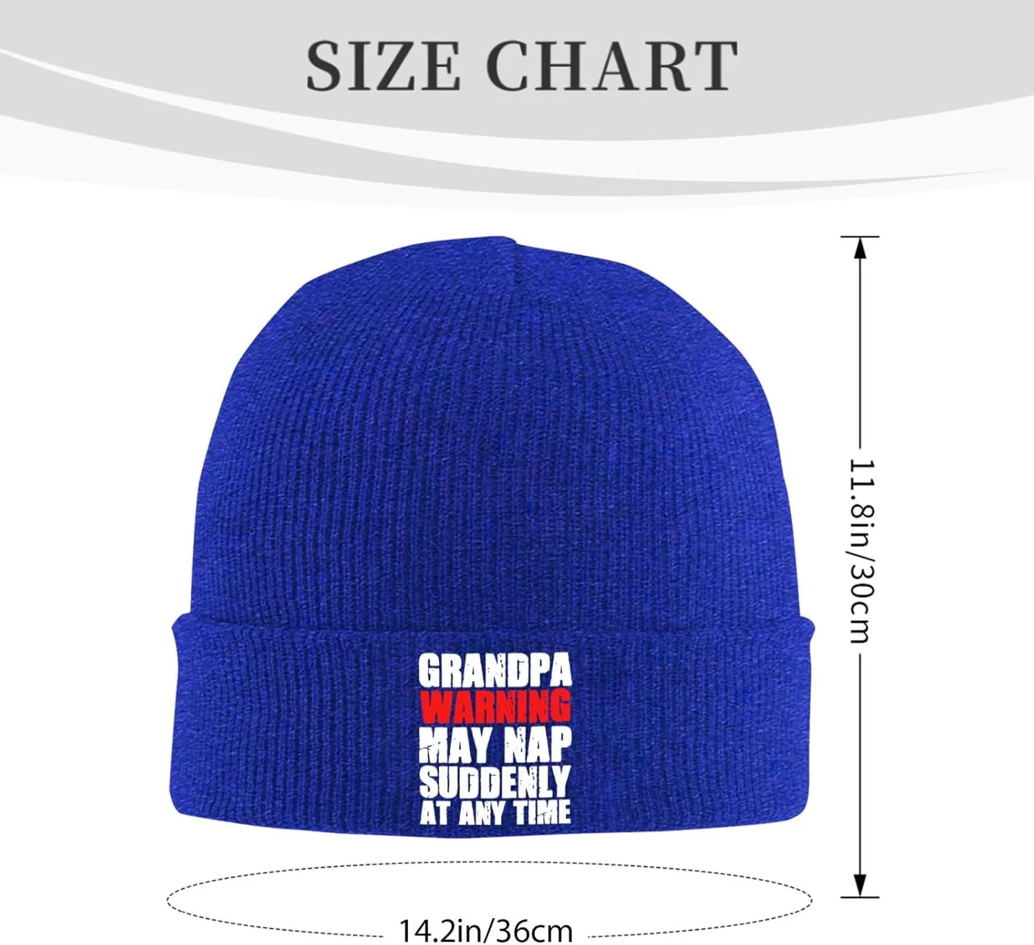 Grandpa Warning May Nap Suddenly at Any Time Beanies for Men & Women - Knit Beanie Soft Skull Caps,Daily Winter Hat