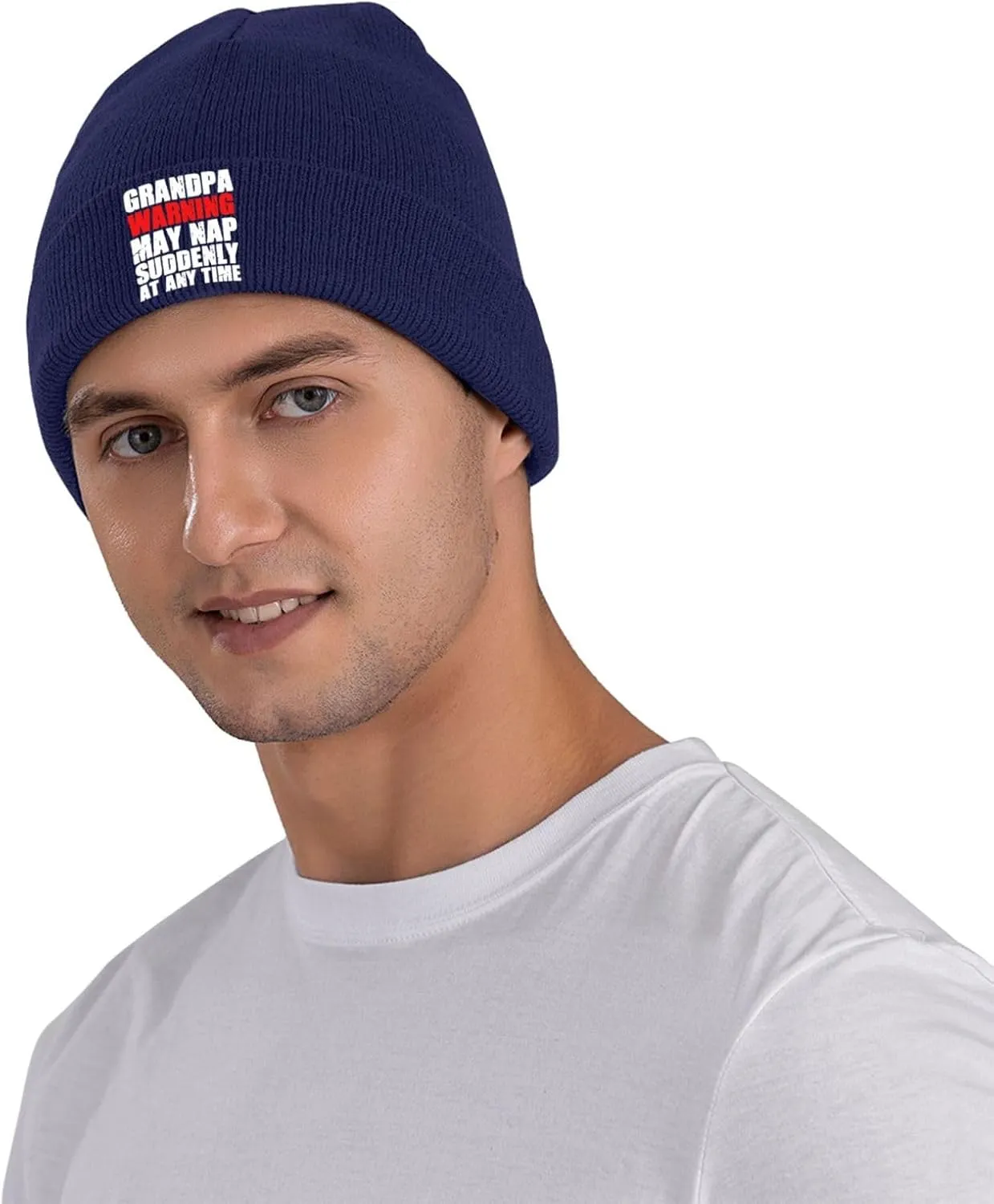 Grandpa Warning May Nap Suddenly at Any Time Beanies for Men & Women - Knit Beanie Soft Skull Caps,Daily Winter Hat