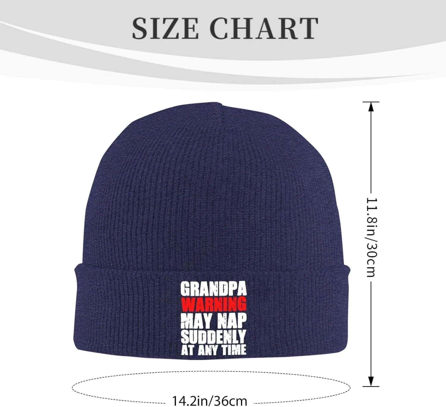 Grandpa Warning May Nap Suddenly at Any Time Beanies for Men & Women - Knit Beanie Soft Skull Caps,Daily Winter Hat