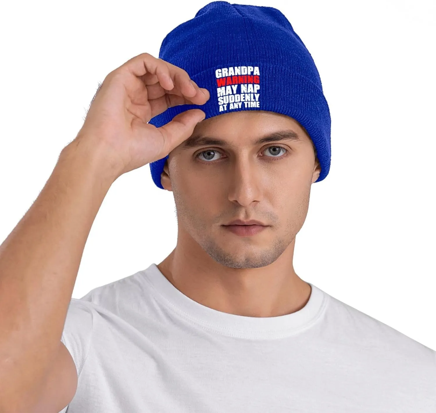 Grandpa Warning May Nap Suddenly at Any Time Beanies for Men & Women - Knit Beanie Soft Skull Caps,Daily Winter Hat