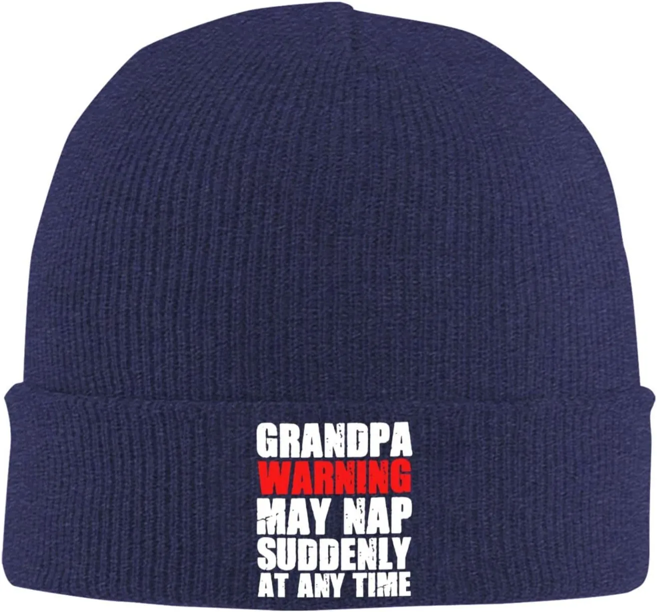 Grandpa Warning May Nap Suddenly at Any Time Beanies for Men & Women - Knit Beanie Soft Skull Caps,Daily Winter Hat
