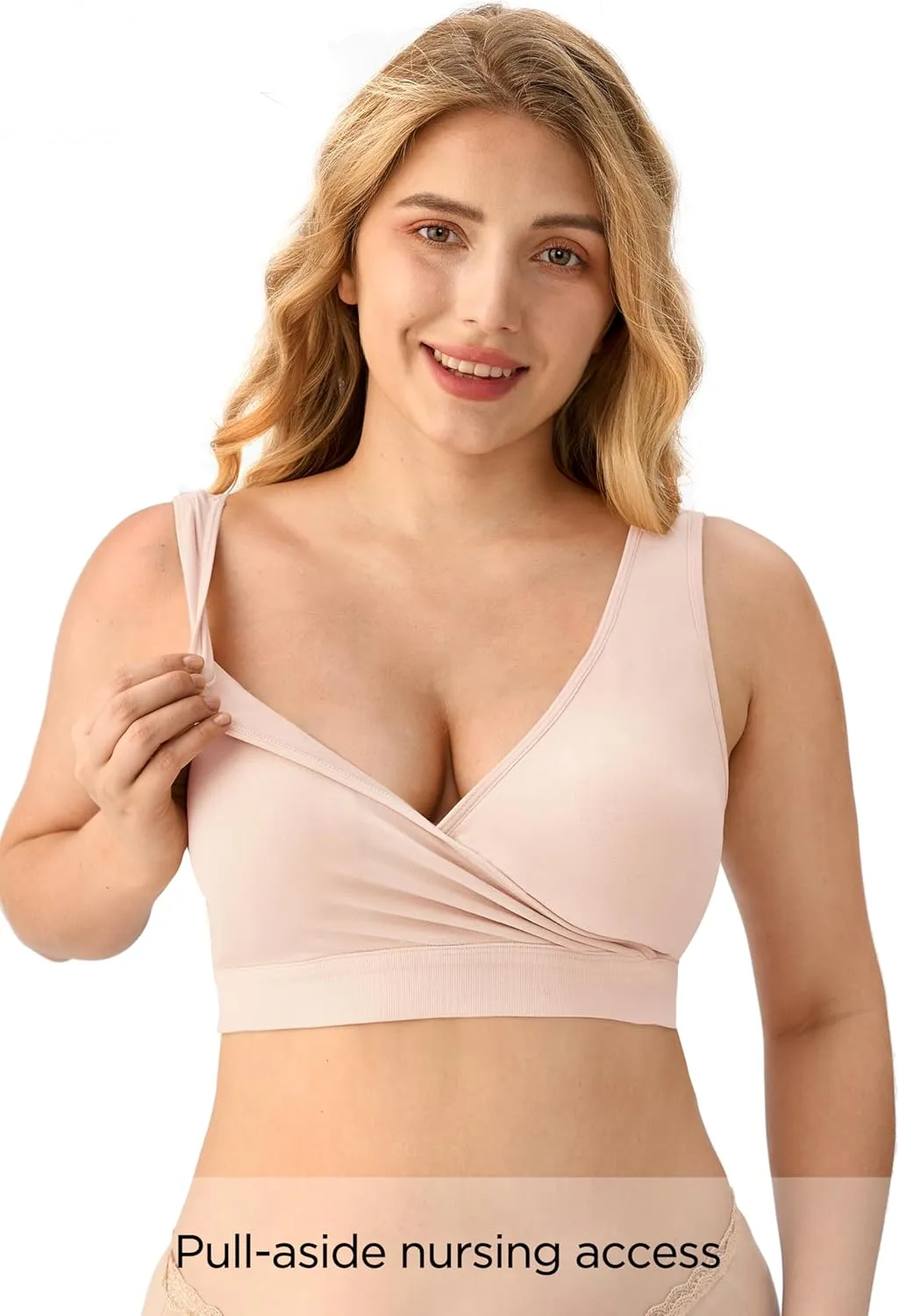 HBselect Nursing Bras for Breastfeeding, Maternity Nursing Sleep Bra Wireless Pregnancy Sleep Bralette 3/5 Pack