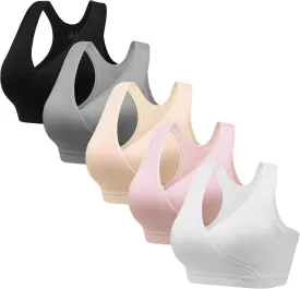 HBselect Nursing Bras for Breastfeeding, Maternity Nursing Sleep Bra Wireless Pregnancy Sleep Bralette 3/5 Pack