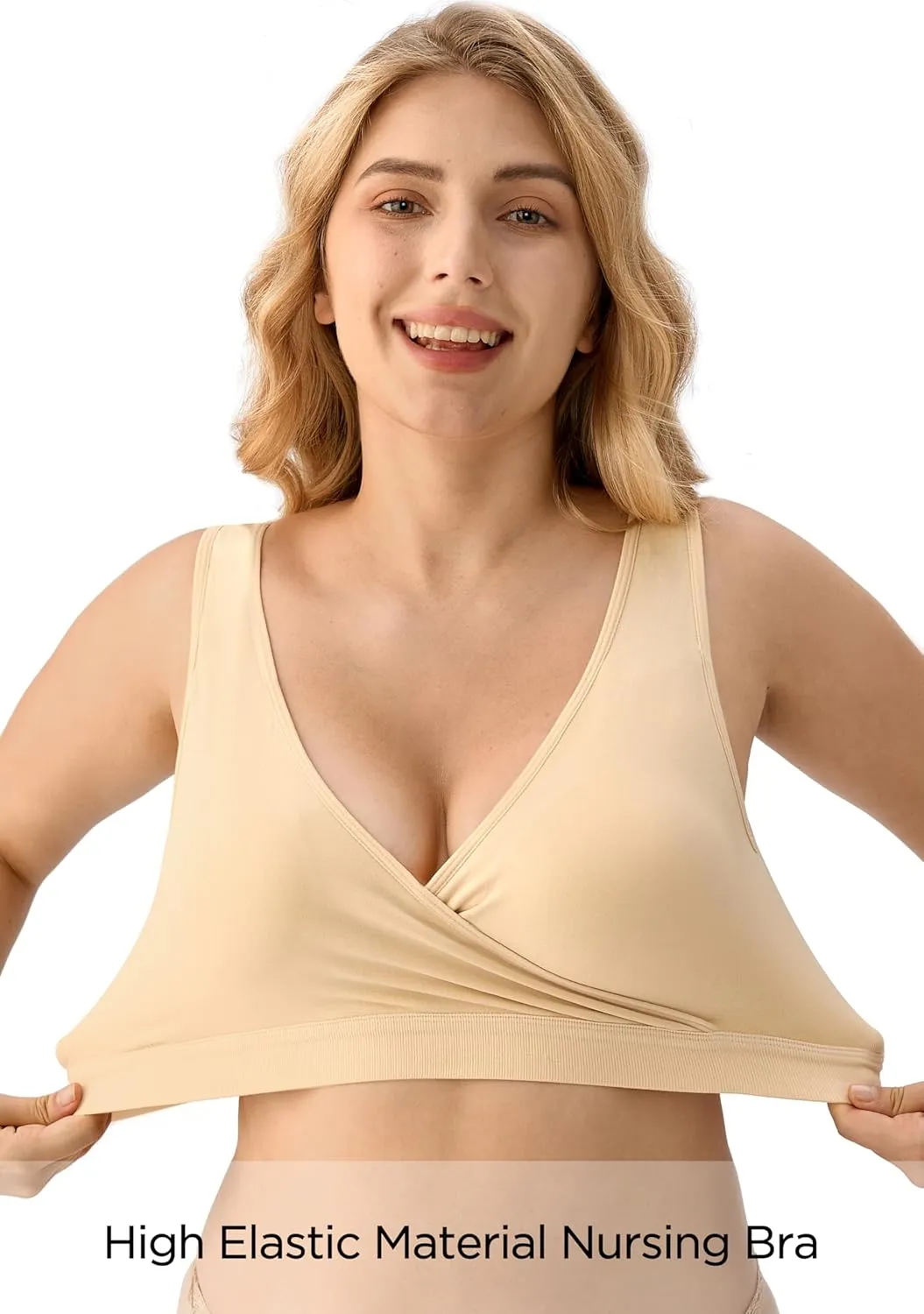 HBselect Nursing Bras for Breastfeeding, Maternity Nursing Sleep Bra Wireless Pregnancy Sleep Bralette 3/5 Pack