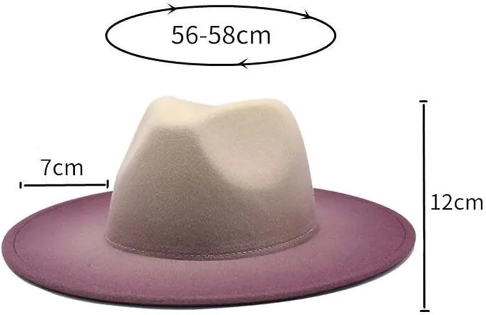 Hgvcfcv Women Men Fedora Hat Classical Wide Brim Men Women Two-Color British Jazz Hats Fedora Hats for Men