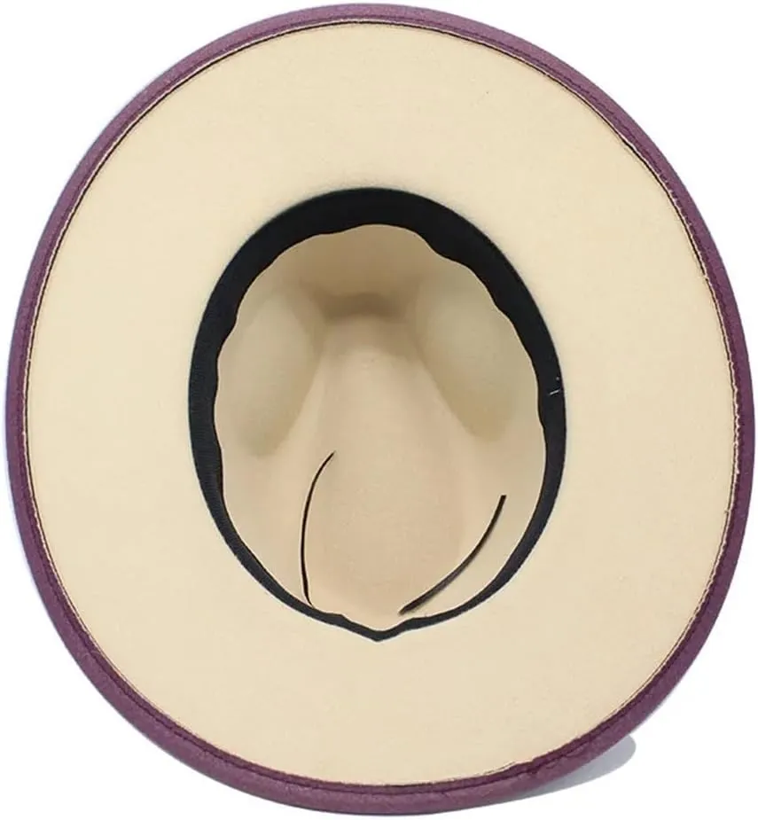 Hgvcfcv Women Men Fedora Hat Classical Wide Brim Men Women Two-Color British Jazz Hats Fedora Hats for Men