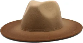 Hgvcfcv Women Men Fedora Hat Classical Wide Brim Men Women Two-Color British Jazz Hats Fedora Hats for Men