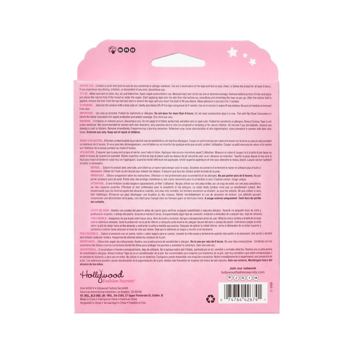 Hollywood Fasion Secrets Breast Contour Tape for Light Skin