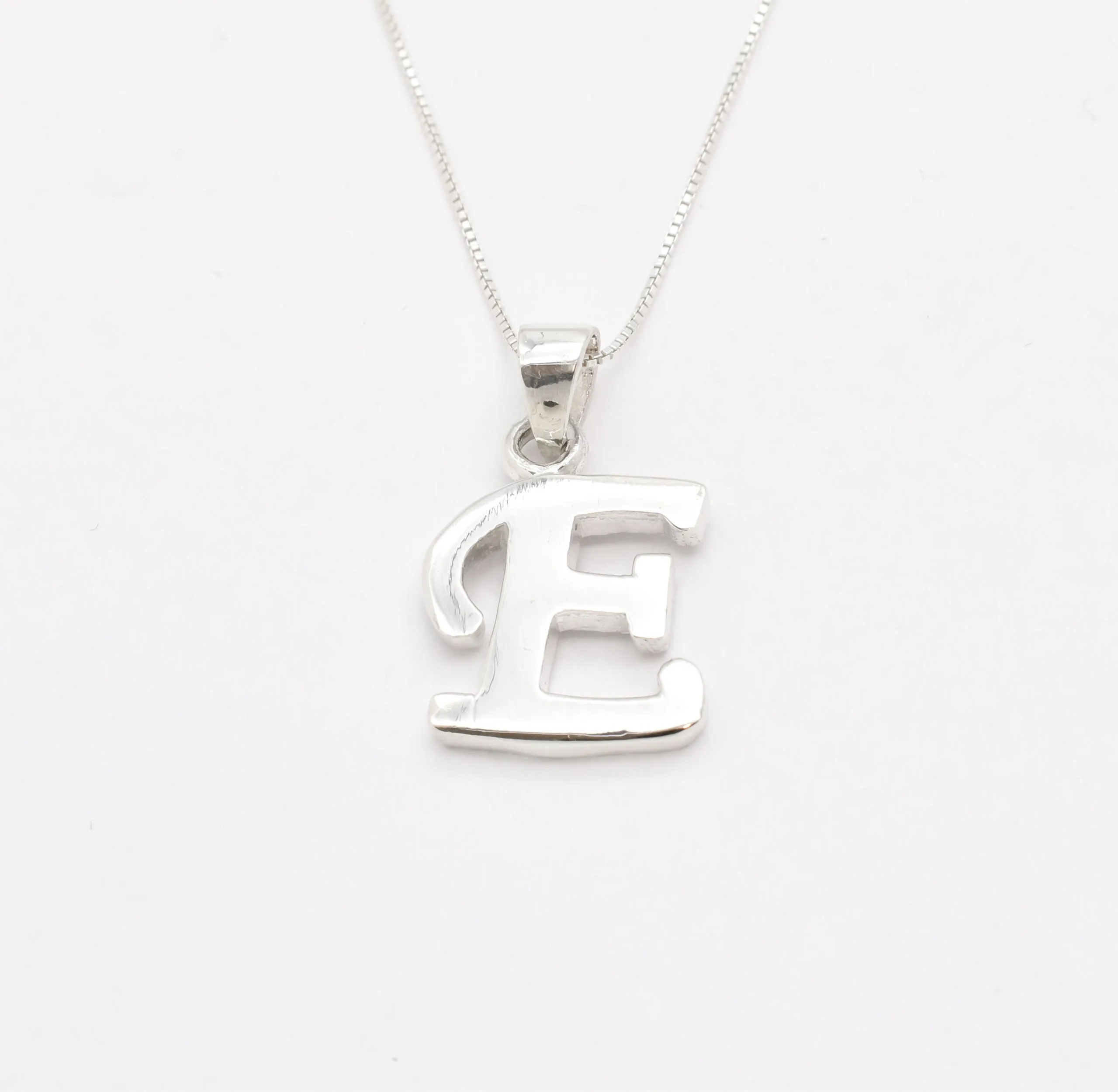 Letter E Pendant - Name Initial E Necklace - Personalized Gift