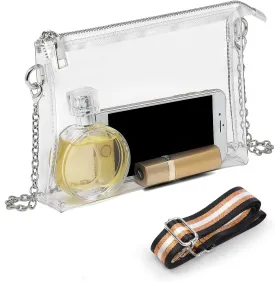 Lorbro Clear Purse for Women Stadium Approved, Clear Crossbody Bag with Zipper Closure, Transparent Purse for Concert Sports