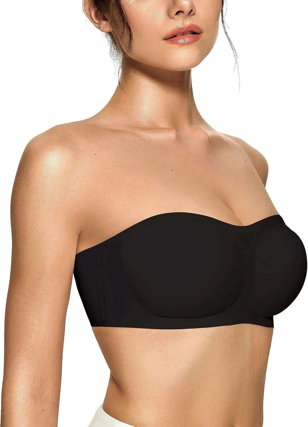 OEAK Womens Strapless Bras Push Up Bandeau Bra Non Slip Wireless Supportive Padded Bras Seamless Comfortable Tube Bra