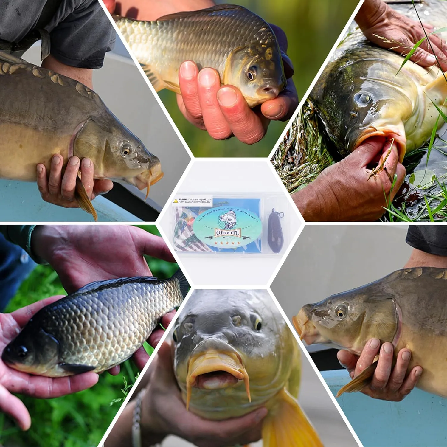 OROOTL Carp Fishing Rigs Kit, Carp Hair Rigs with Coated Sinker Weight Quick Change Rolling Swivel Hooks Corn Bait Sleeves Boilie Leader Fishing Equipment Accessories Set
