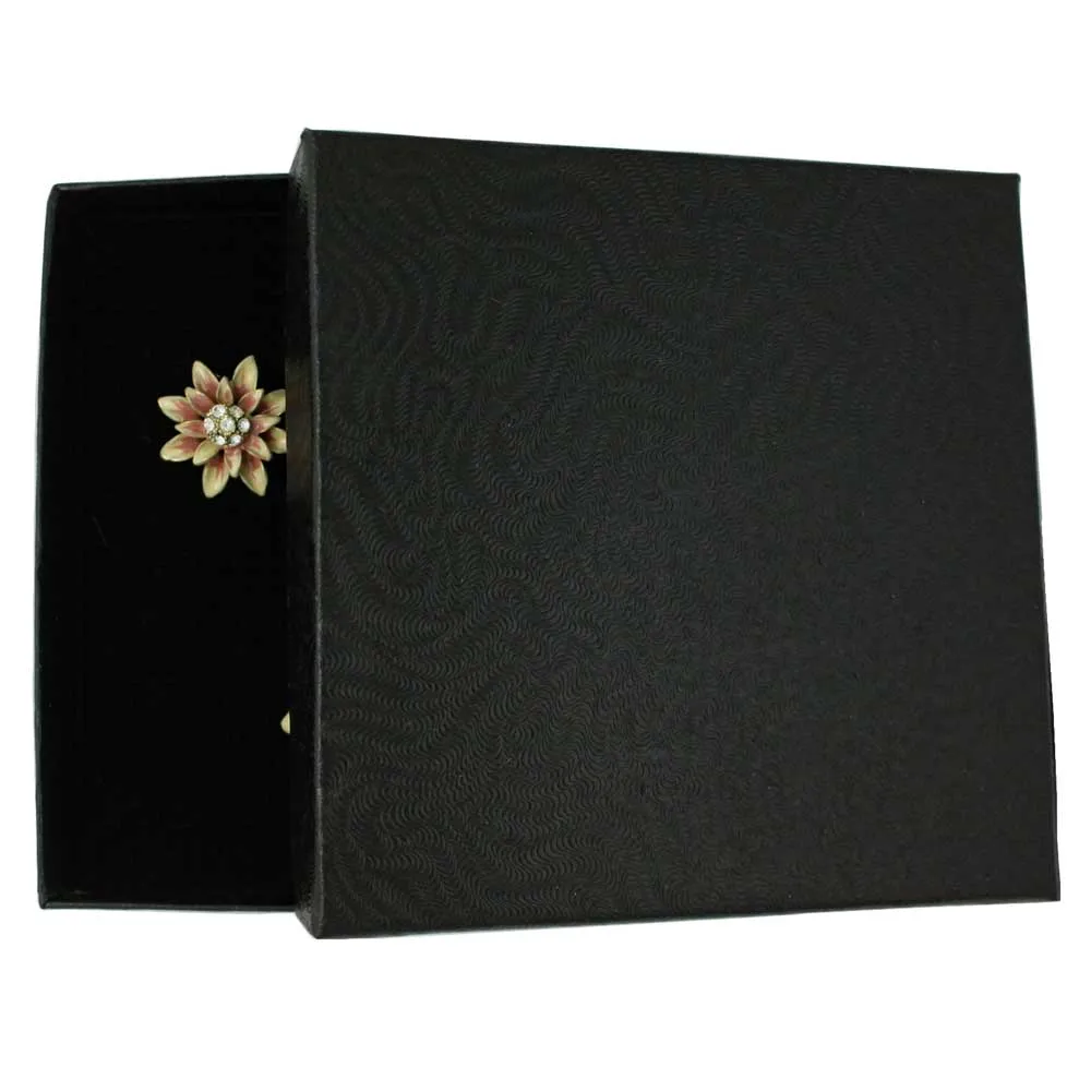 Peaches and Cream Flower Brooch Pin and Earring Set - PRL910BS