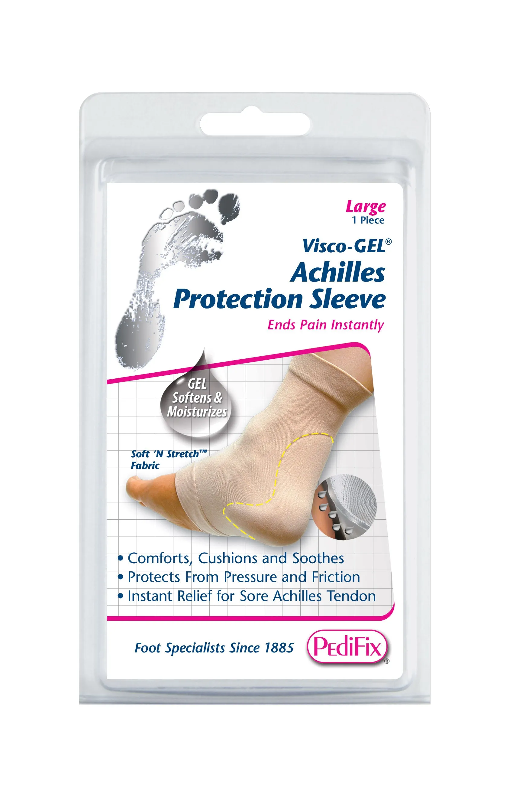 PEDIFIX VISCO GEL ACHILLES PROTECTION SLEEVE LARGE