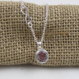 Pink Crystal Awareness Ribbon Fashion Pendant Necklace
