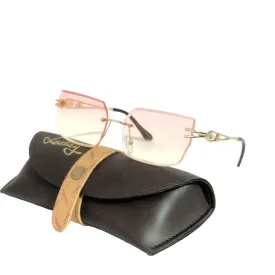 Pink Yellow : Chic Rimless Sunglasses