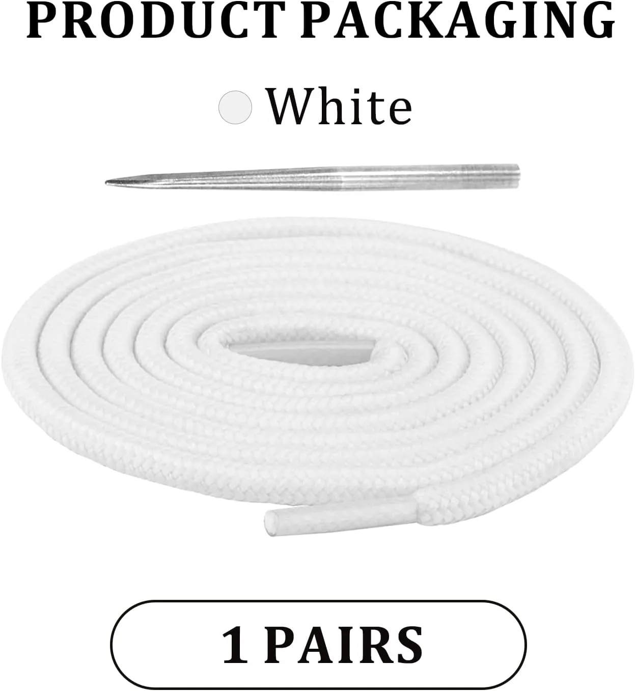 Polyester Shoelaces for Sperry Boat Shoes, 5/32"(4mm) Round Shoe Laces Strings with Needle Replacement Kit