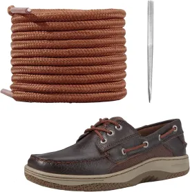 Polyester Shoelaces for Sperry Boat Shoes, 5/32"(4mm) Round Shoe Laces Strings with Needle Replacement Kit