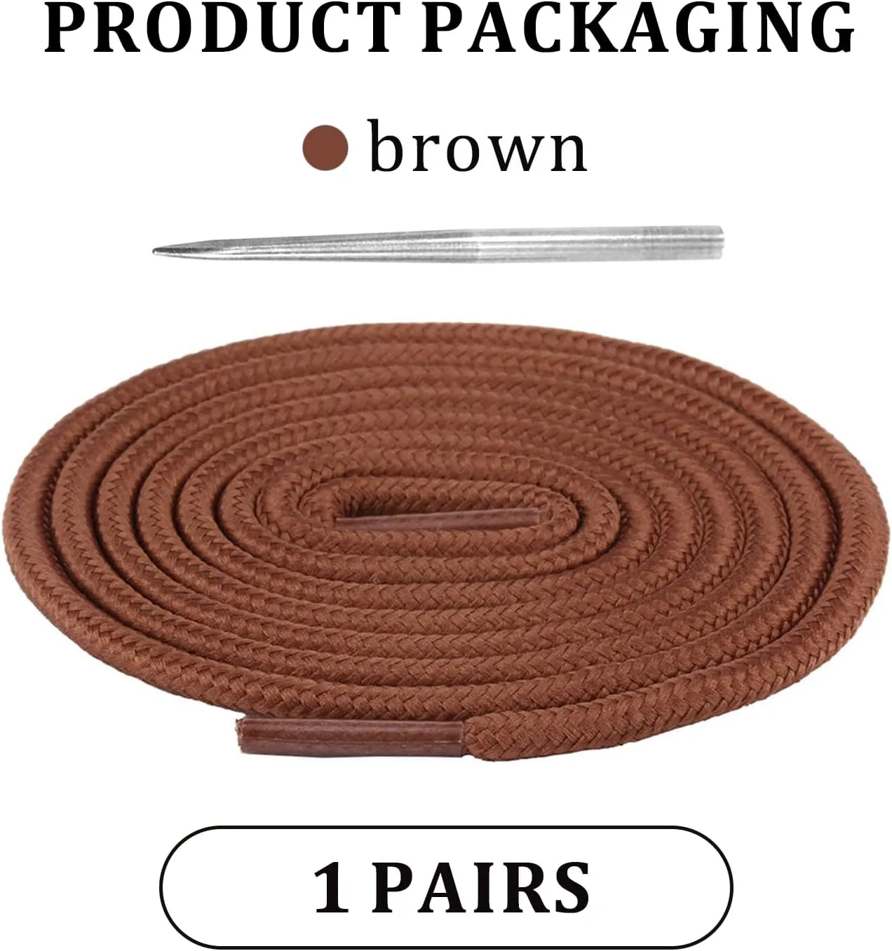 Polyester Shoelaces for Sperry Boat Shoes, 5/32"(4mm) Round Shoe Laces Strings with Needle Replacement Kit