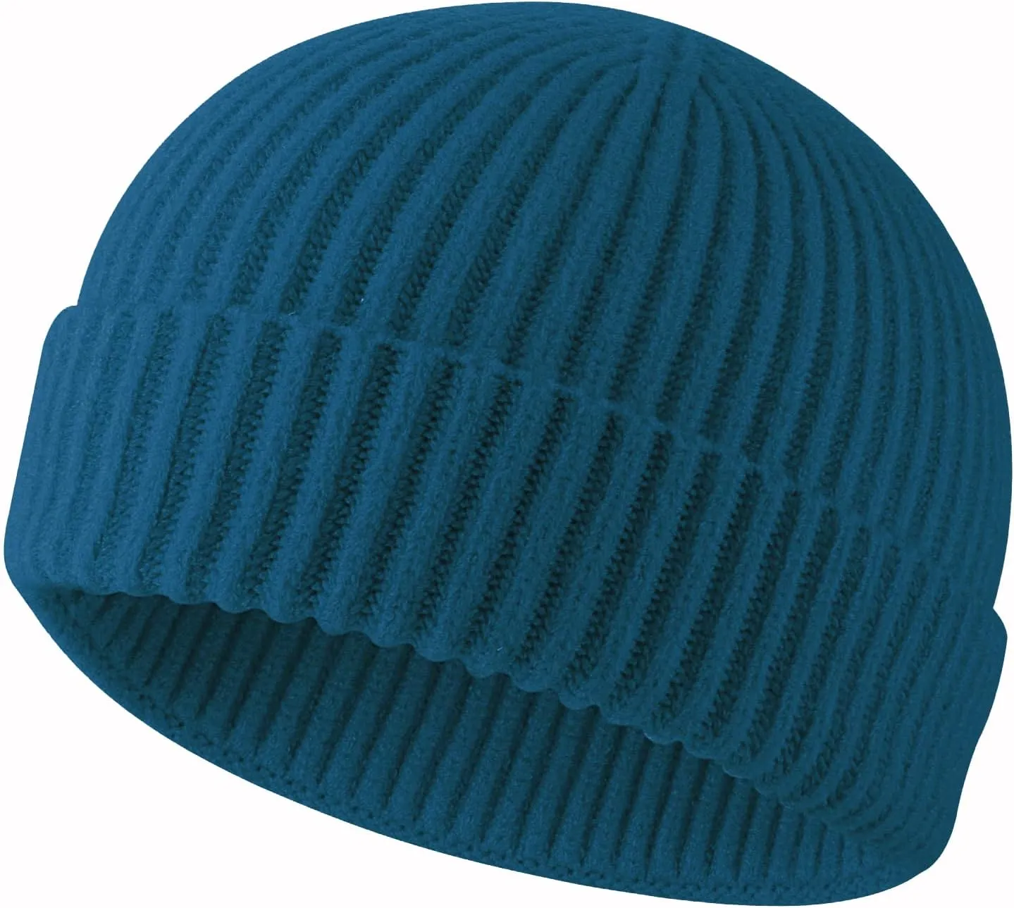 ROYBENS Swag Wool Knit Cuff Short Fisherman Beanie for Men Women, Winter Warm Hats