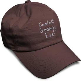 Soft Baseball Hat Embroidered Dad Hat Coolest Grampy Ever Grandfather Gramps Men & Ladies Baseball Cap