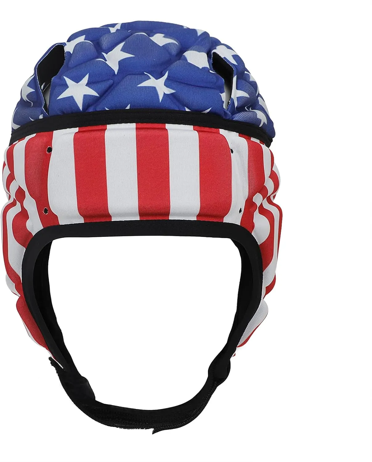 Soft Rugby Helmet 7v7 Football Helmet Adjustable Soccer Scrum Cap Head Protector Padded Support Rugby Flag Football Soft Shell Protective Cap Headgear Breathable EVA Anti-collision Cap for Youth Adult