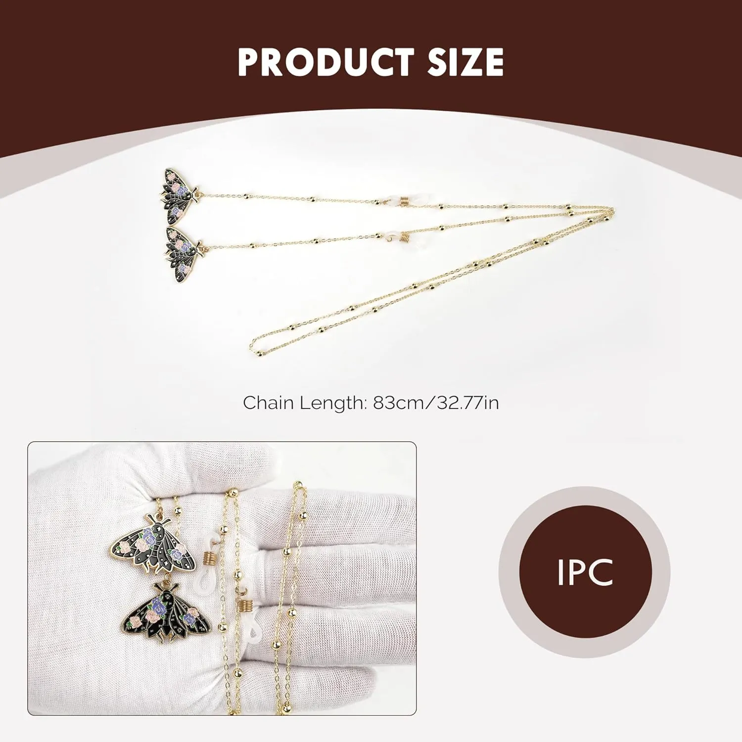 Stylish Women's Glasses Chain - Eyeglass & Sunglasses Chains Holder for Around Neck, Eyewear Retainer Strap